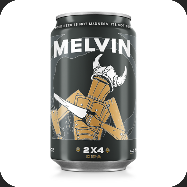 2x4 DIPA original beer label