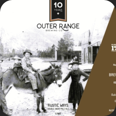 Rustic Ways original beer label